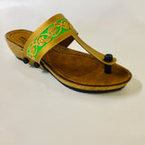 Parrot Green Lace Ethnic Wedges