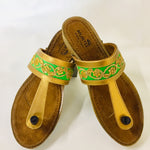 Parrot Green Lace Ethnic Wedges