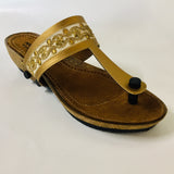 Gold Lace Ethnic Wedges